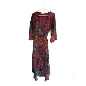 Paisley wrap dress
